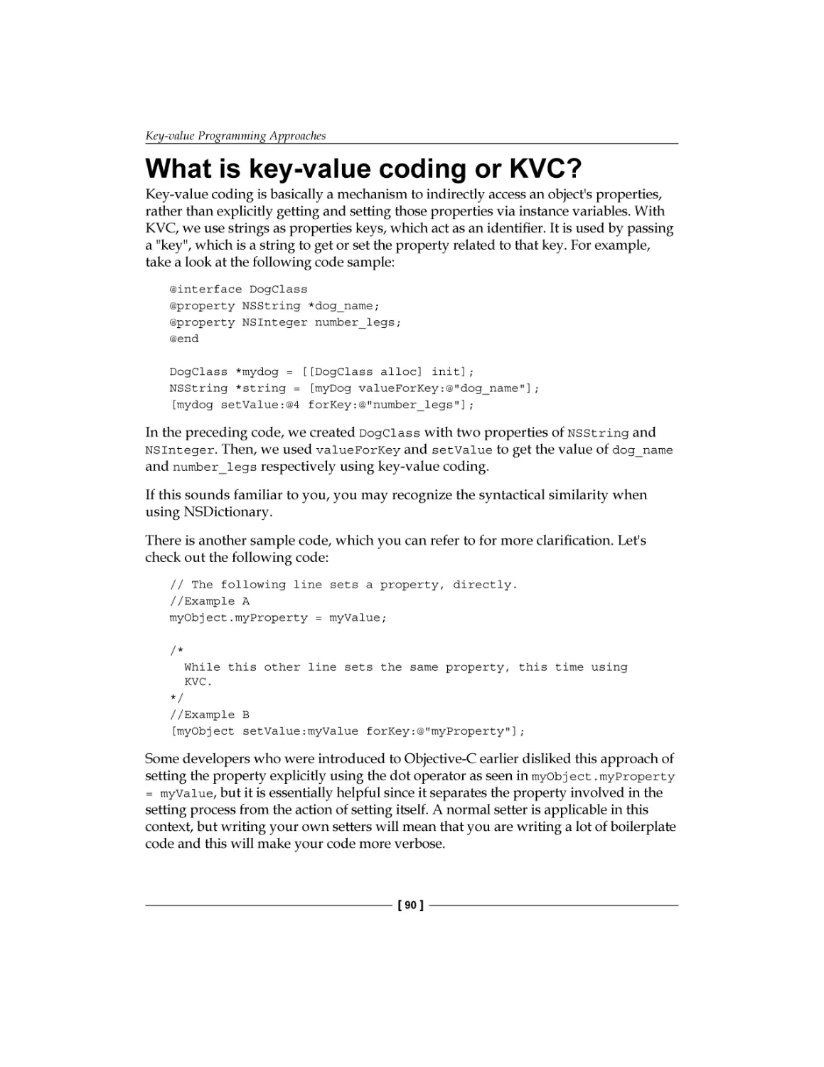 What is key-value coding or KVC?
