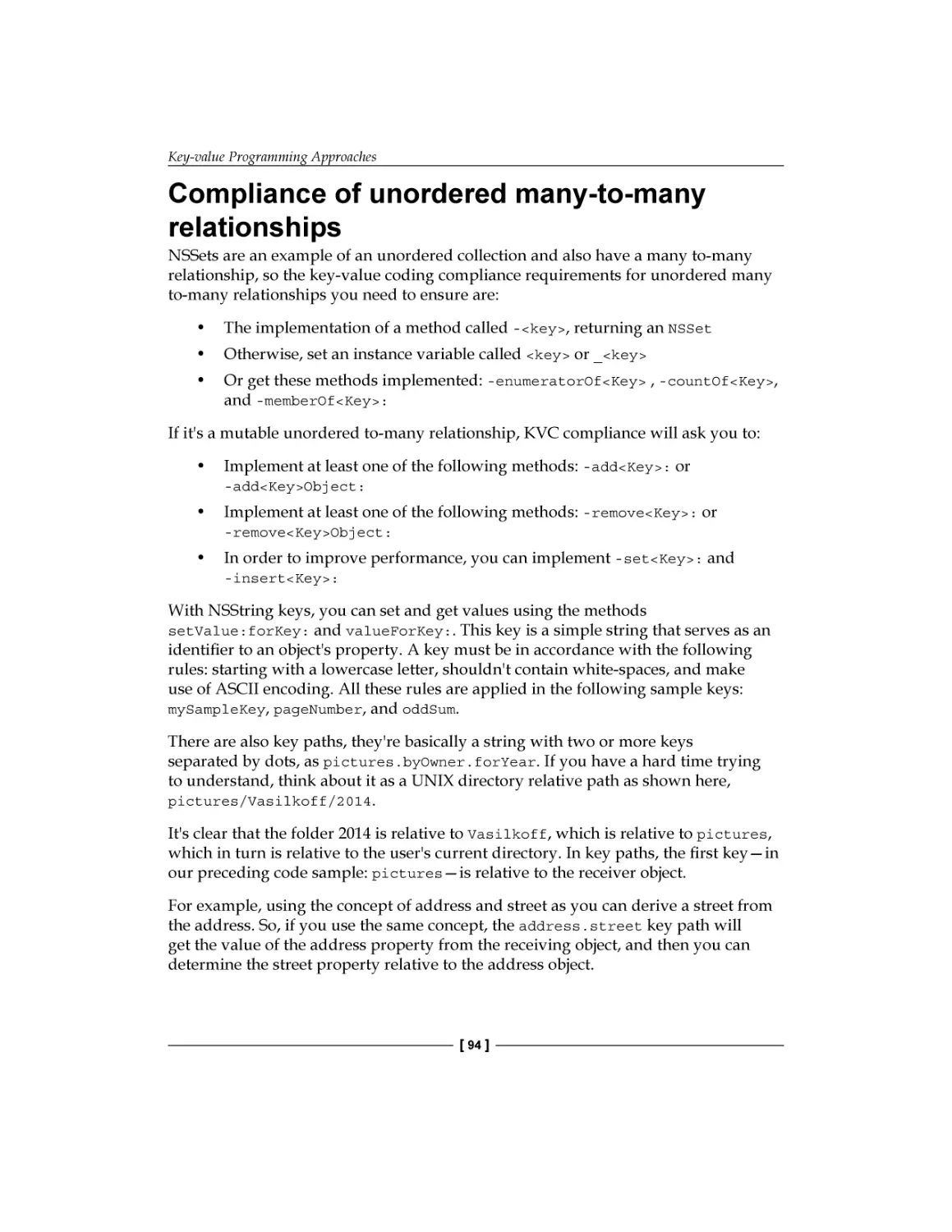 Compliance of unordered many-to-many relationships