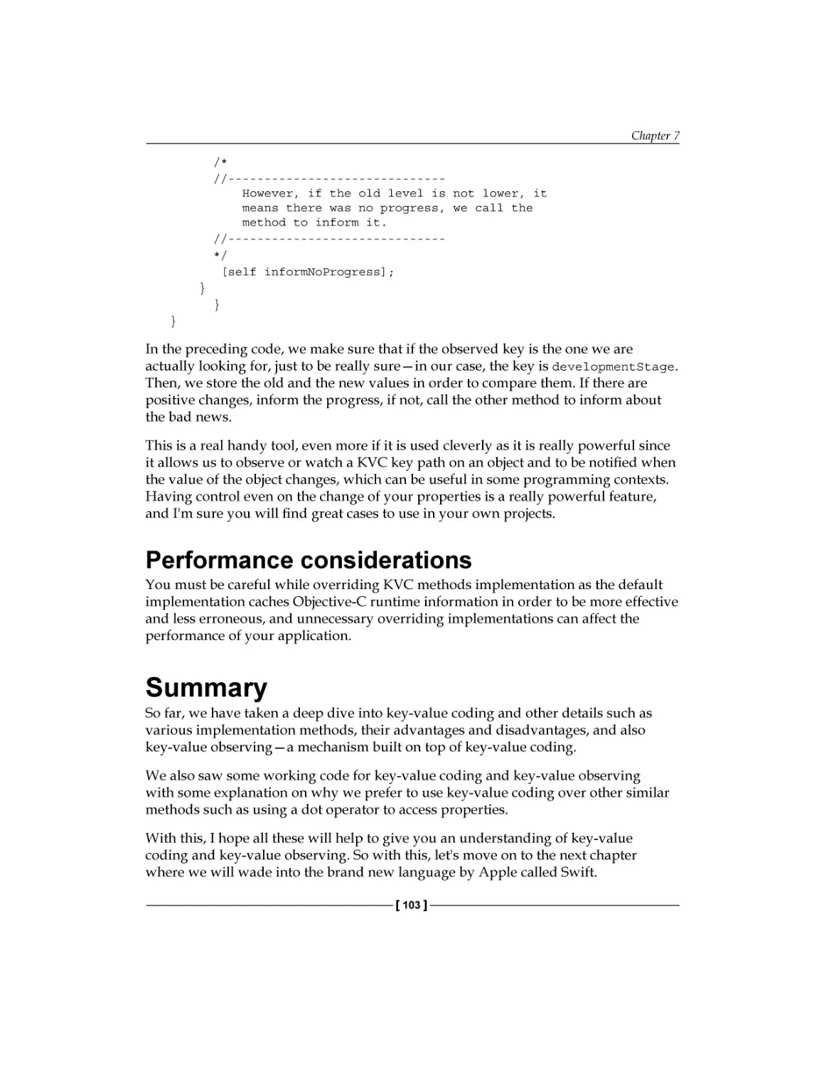 Performance considerations
Summary