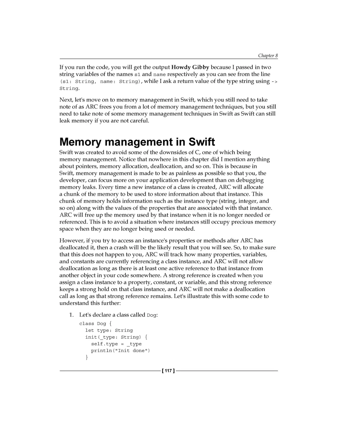 Memory management in Swift
