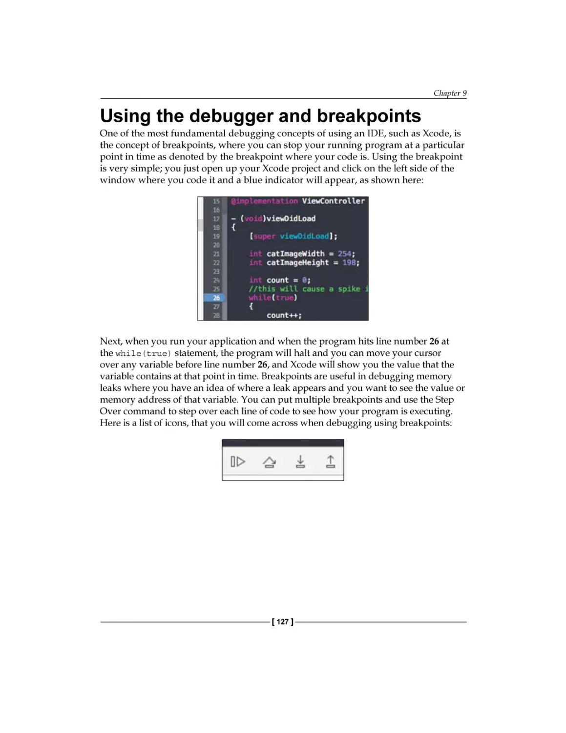 Using the debugger and breakpoints