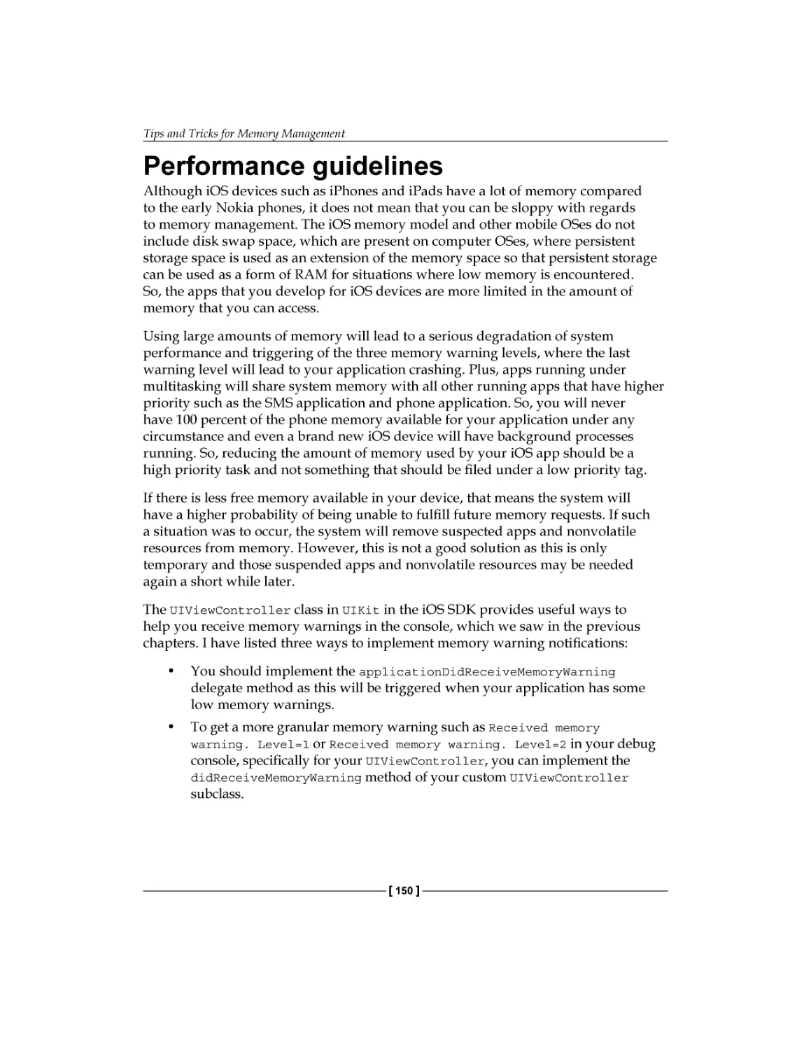 Performance guidelines