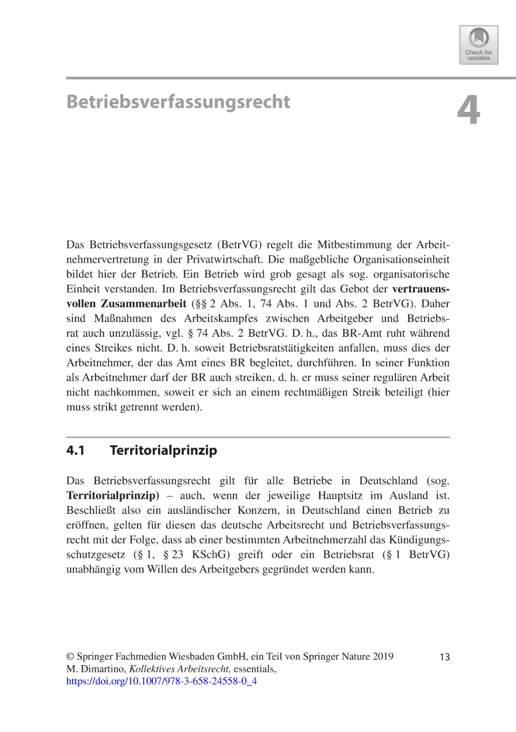 4 Betriebsverfassungsrecht
4.1	Territorialprinzip