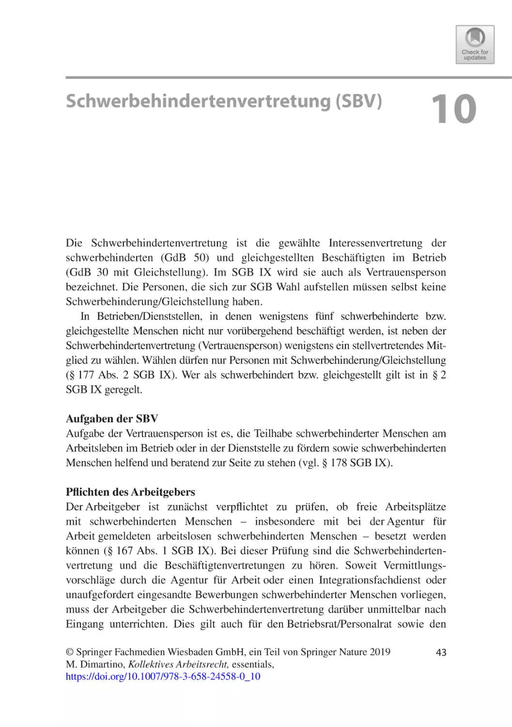 10 Schwerbehindertenvertretung (SBV)