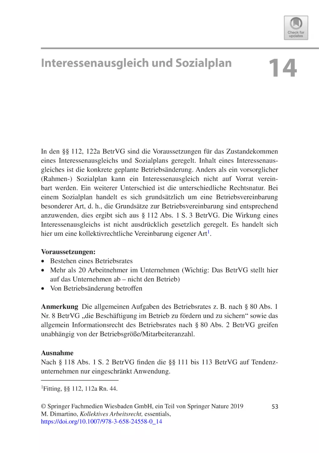 14 Interessenausgleich und Sozialplan