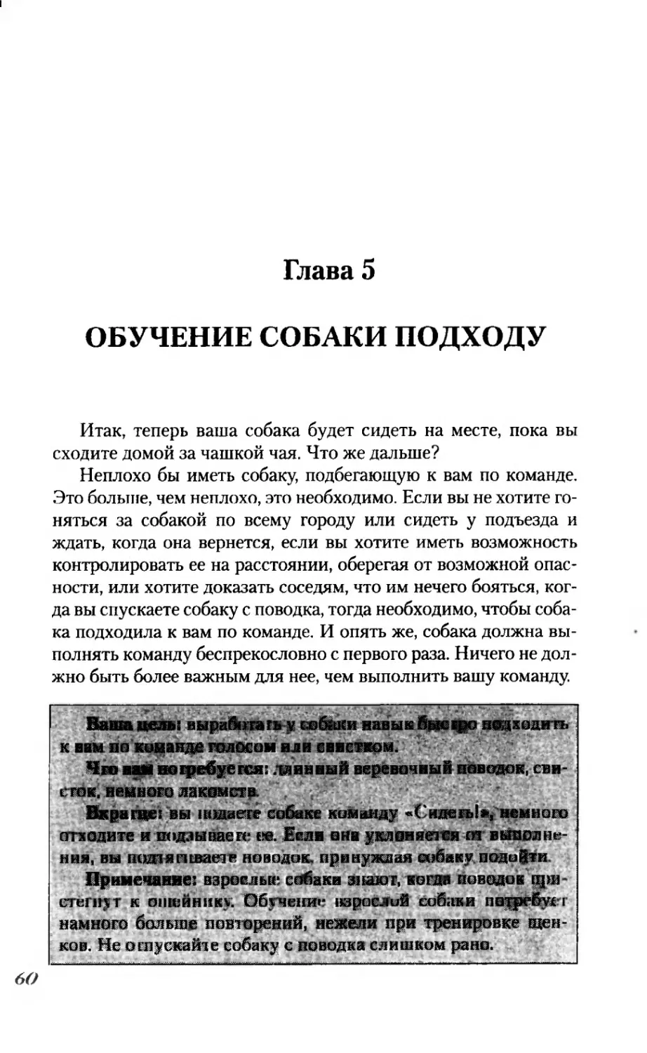 Глава 5 ОБУЧЕНИЕ СОБАКИ ПОДХОДУ