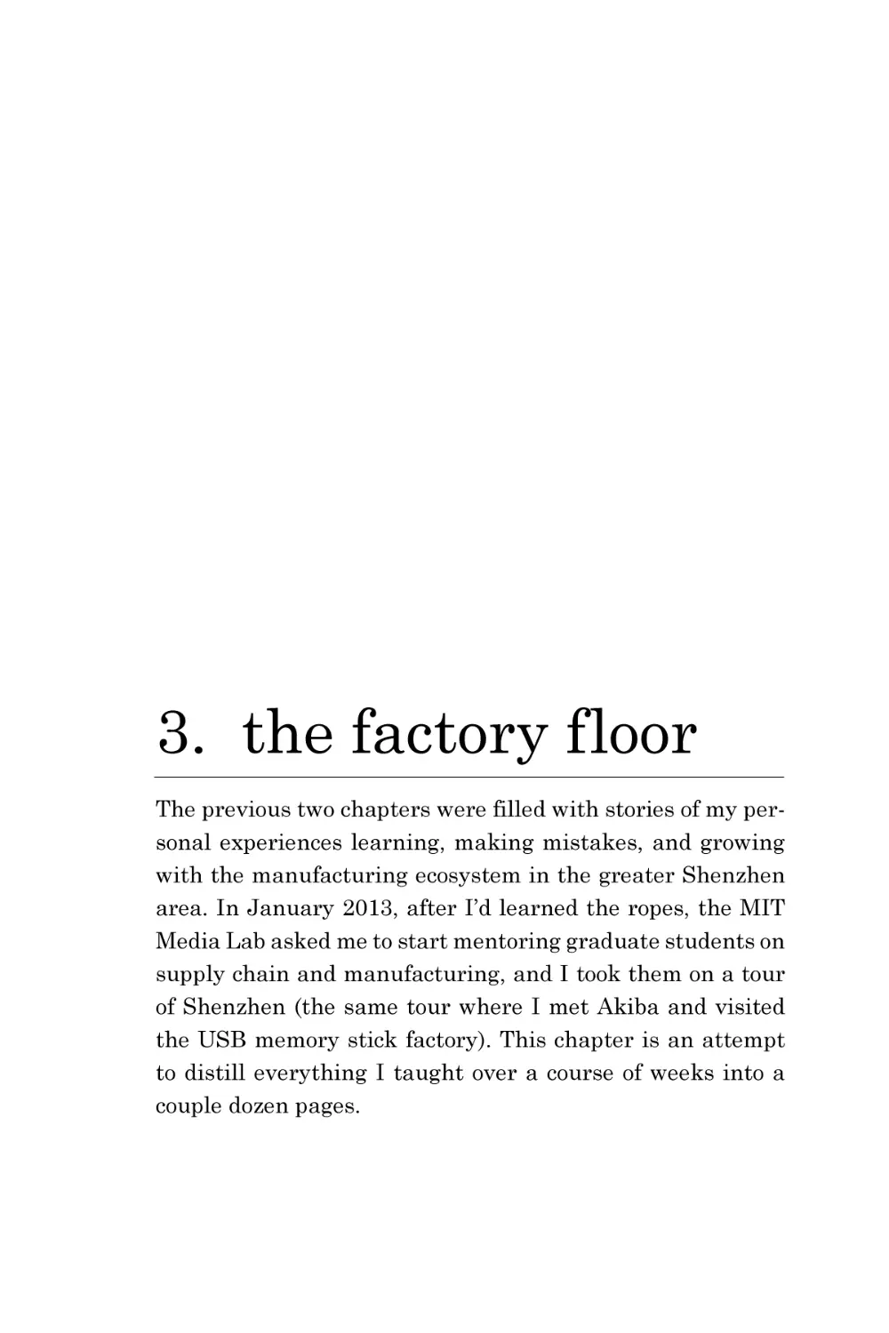 3.  the factory f loor