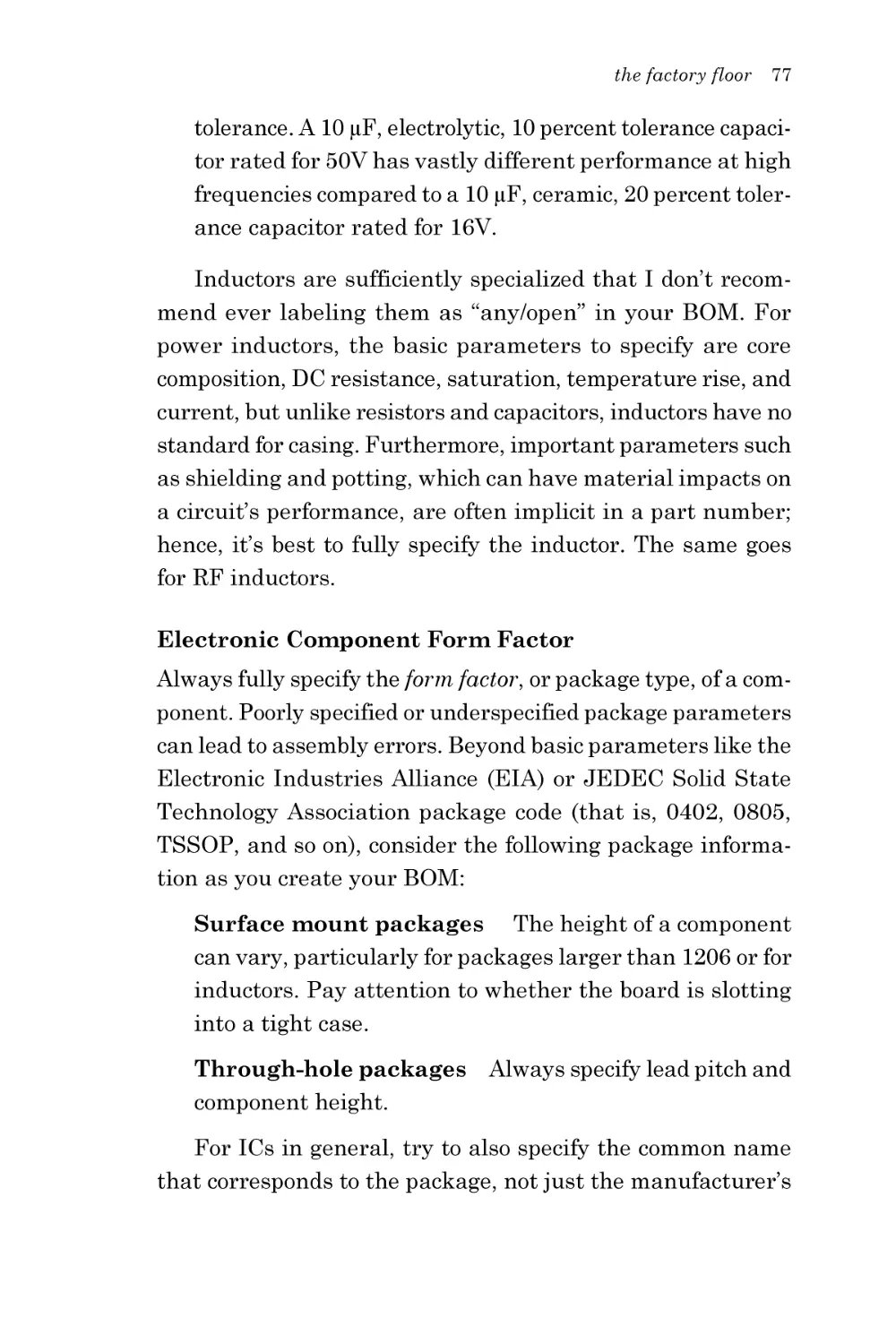 Electronic Component Form Factor