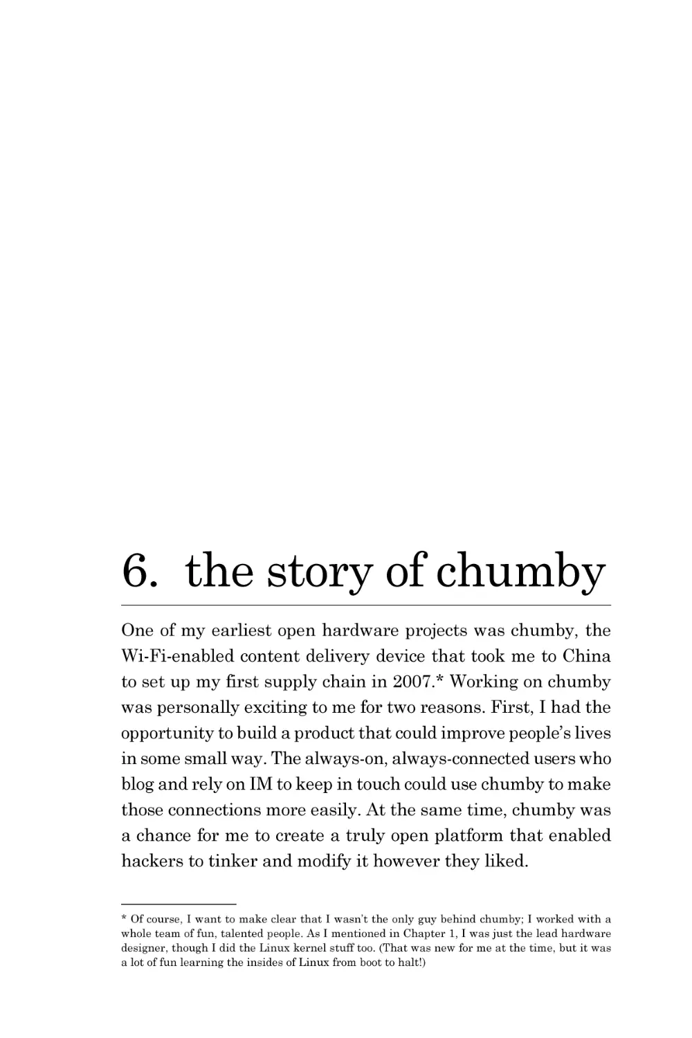 6.  the story of chumby