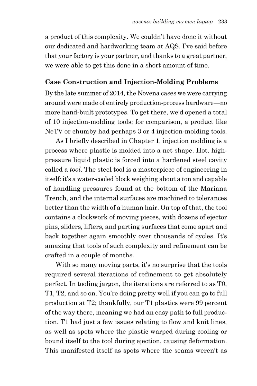 Case Construction and Injection-Molding Problems