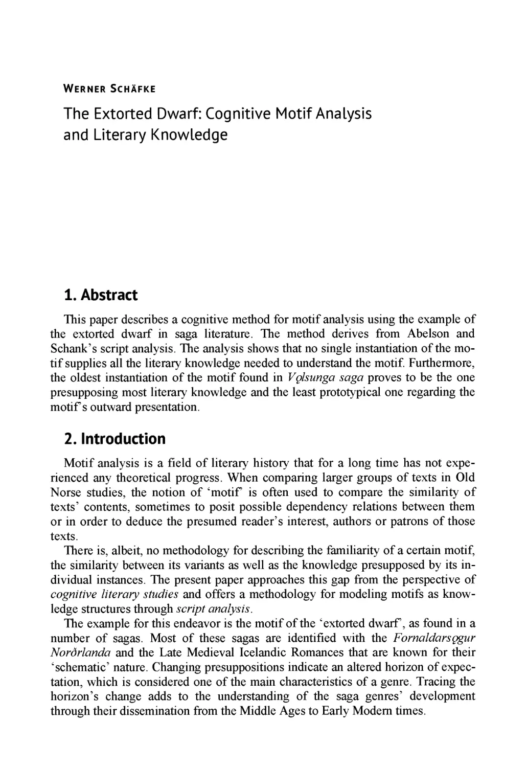 Werner Schafke. The Extorted Dwarf: Cognitive Motif Analysis and Literary Knowledge / Вернер Шэфке. Запуганный карлик: когнитивный анализ мотива и литературное знание