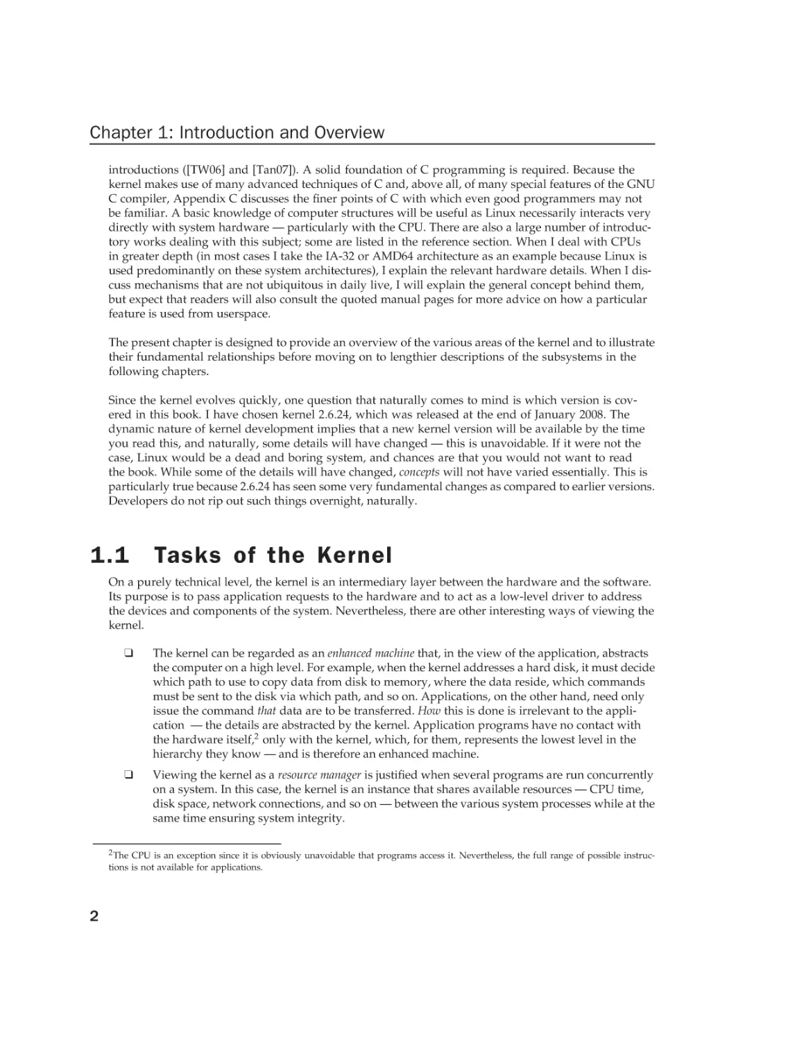 1.1 Tasks of the Kernel