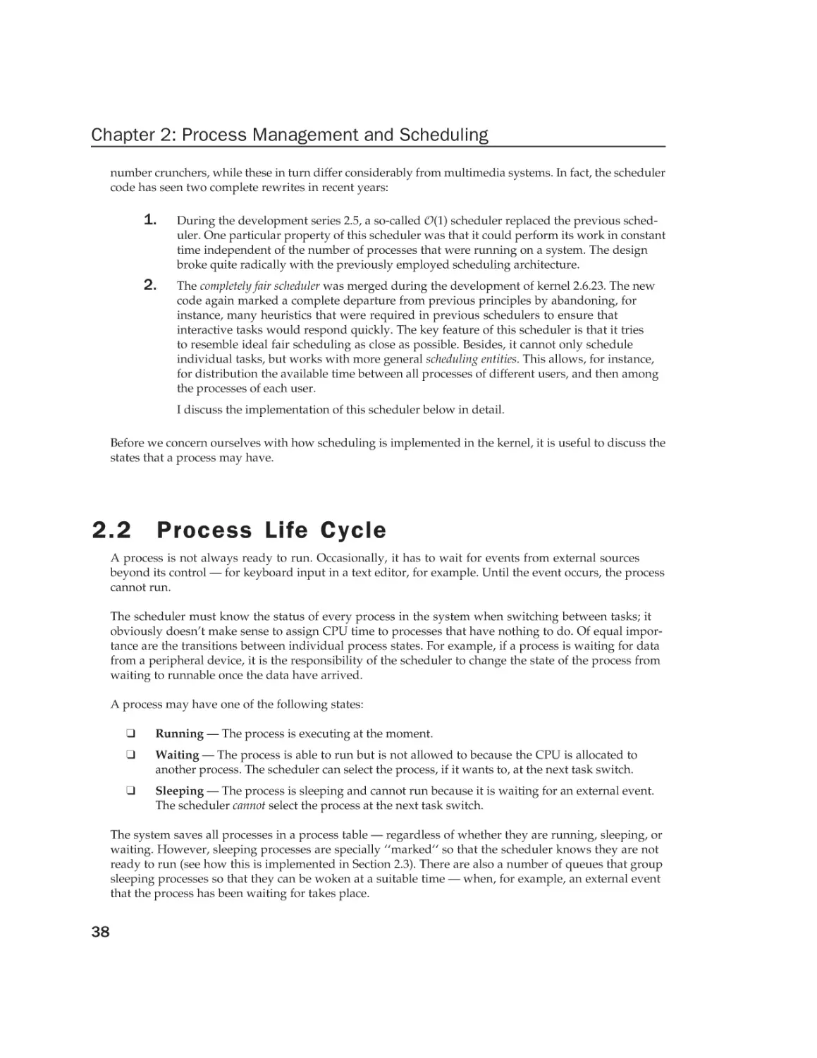 2.2 Process Life Cycle