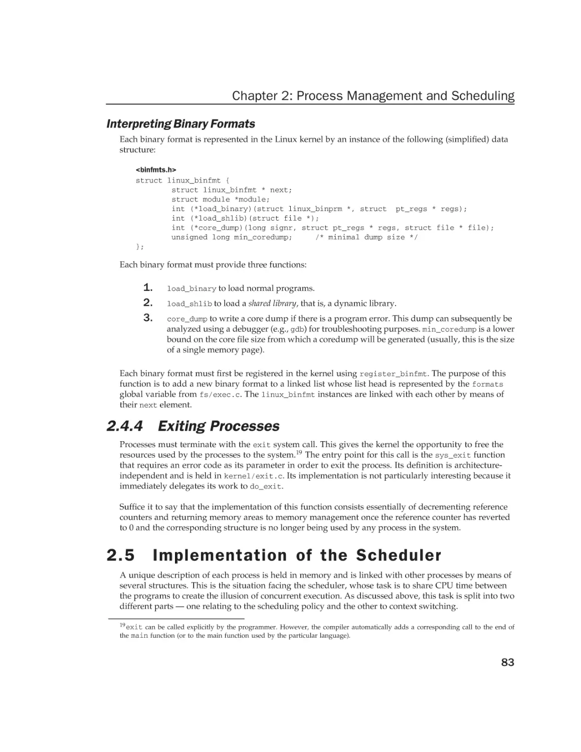 2.5 Implementation of the Scheduler
