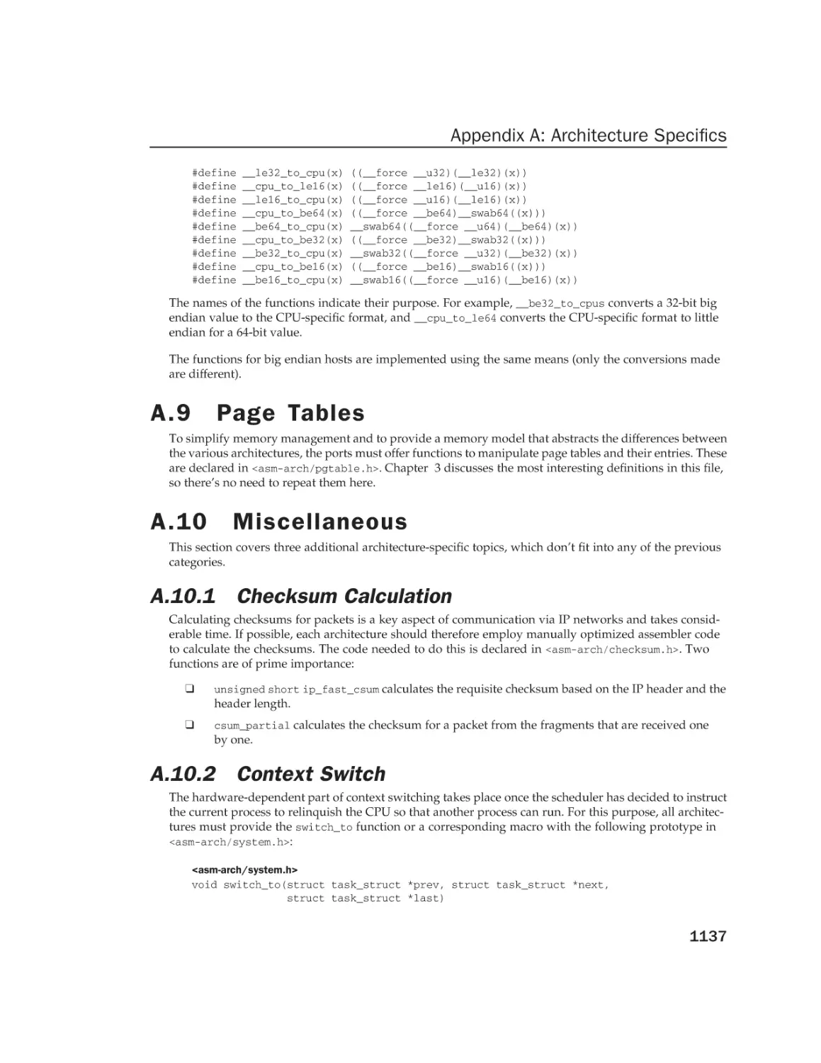 A.9 Page Tables
A.10 Miscellaneous