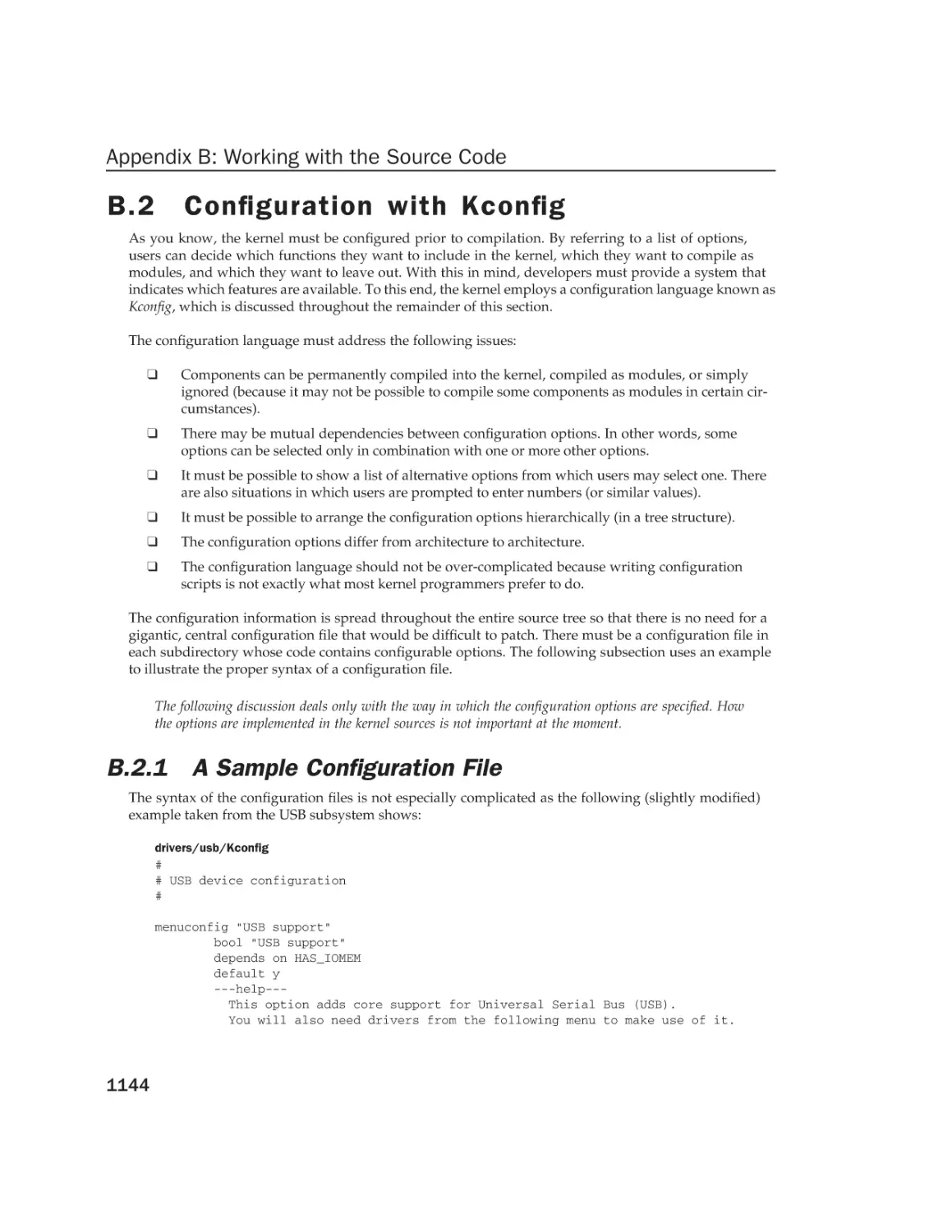 B.2 Configuration with Kconfig