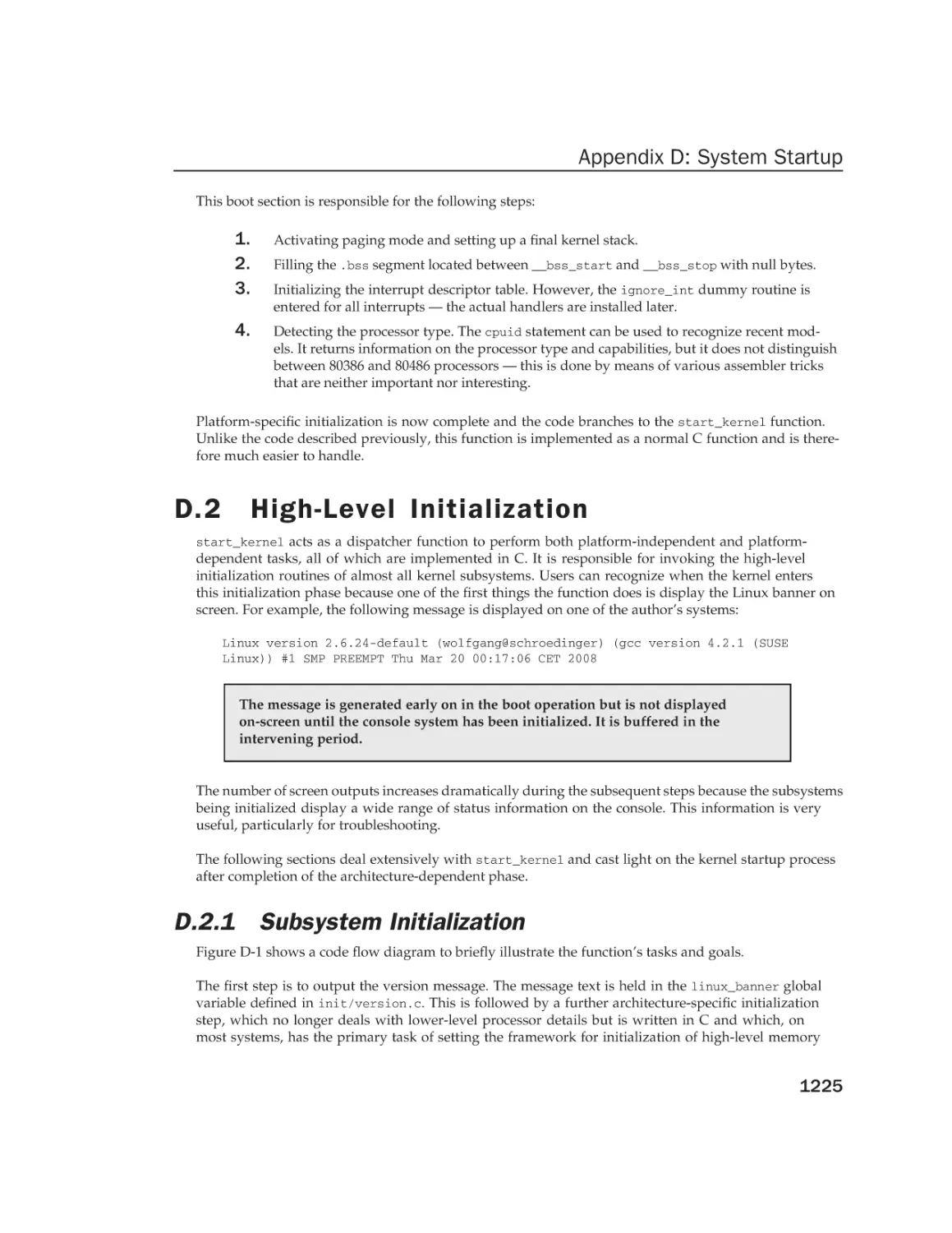 D.2 High-Level Initialization