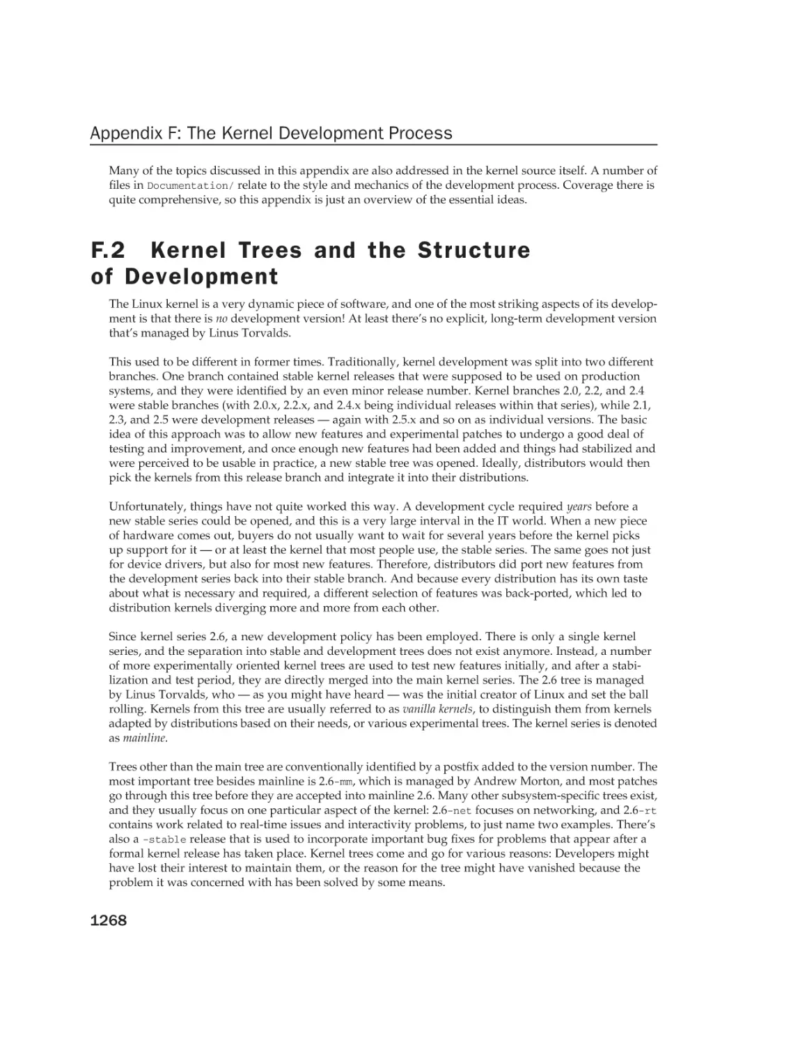 F.2 Kernel Trees and the Structure of Development