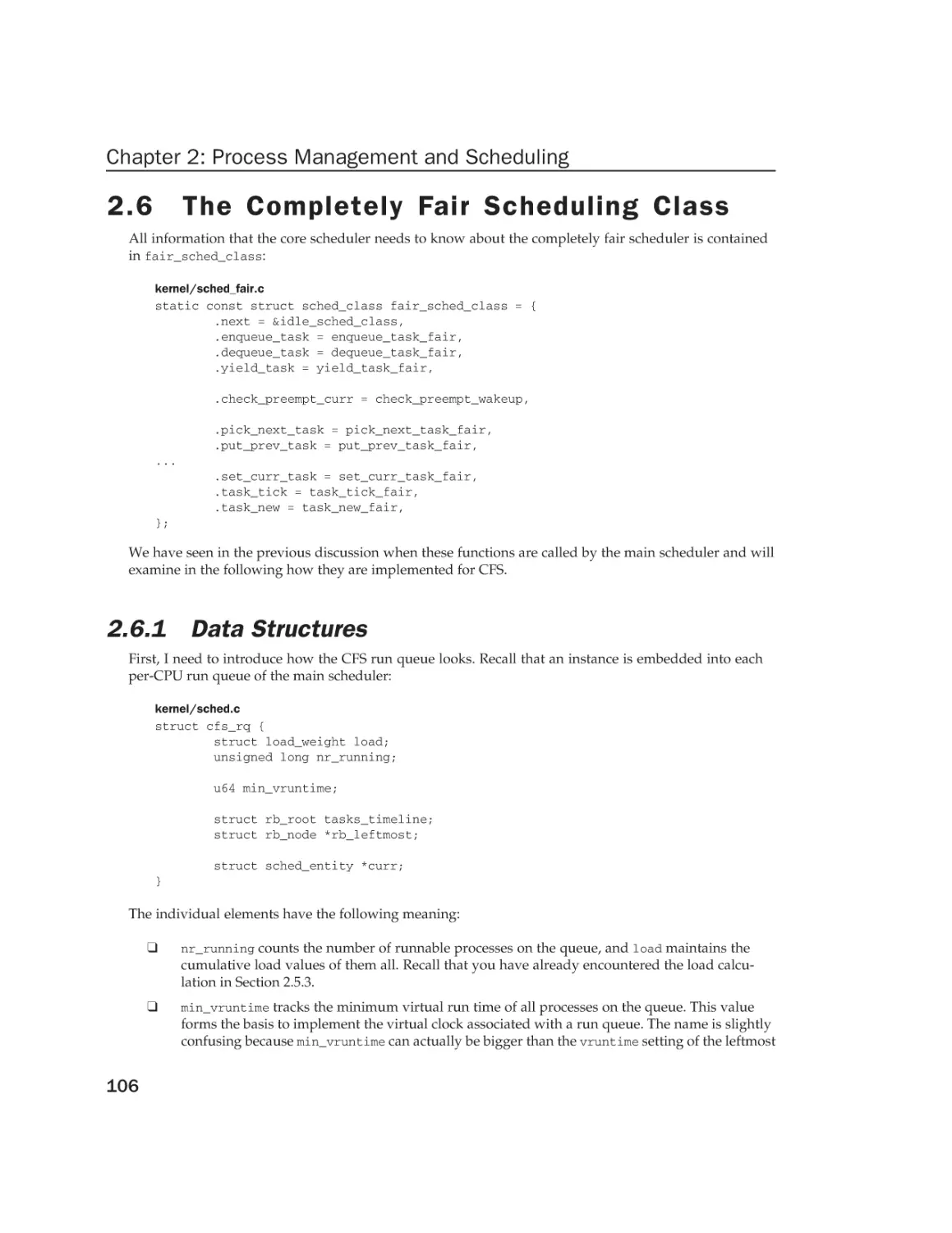 2.6 The Completely Fair Scheduling Class