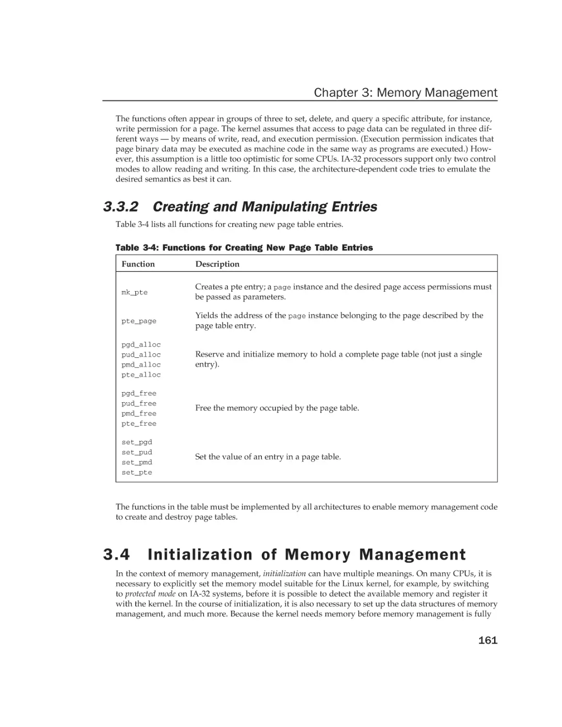 3.4 Initialization of Memory Management