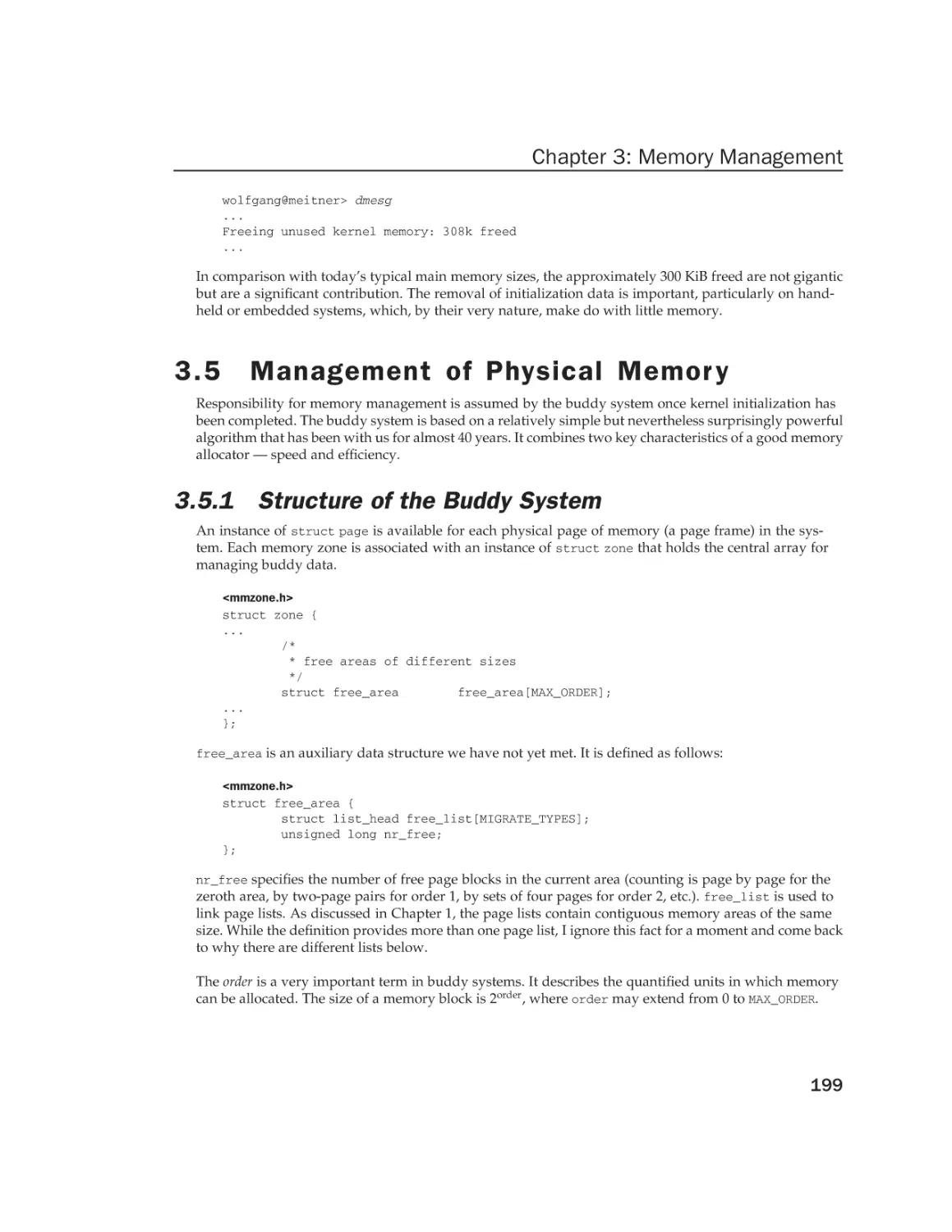 3.5 Management of Physical Memory