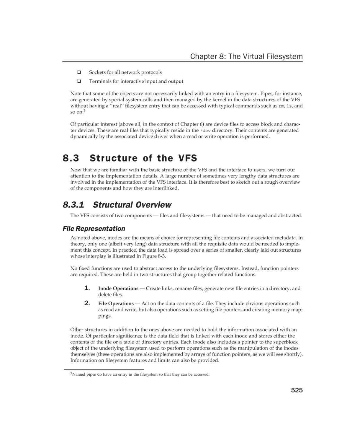 8.3 Structure of the VFS