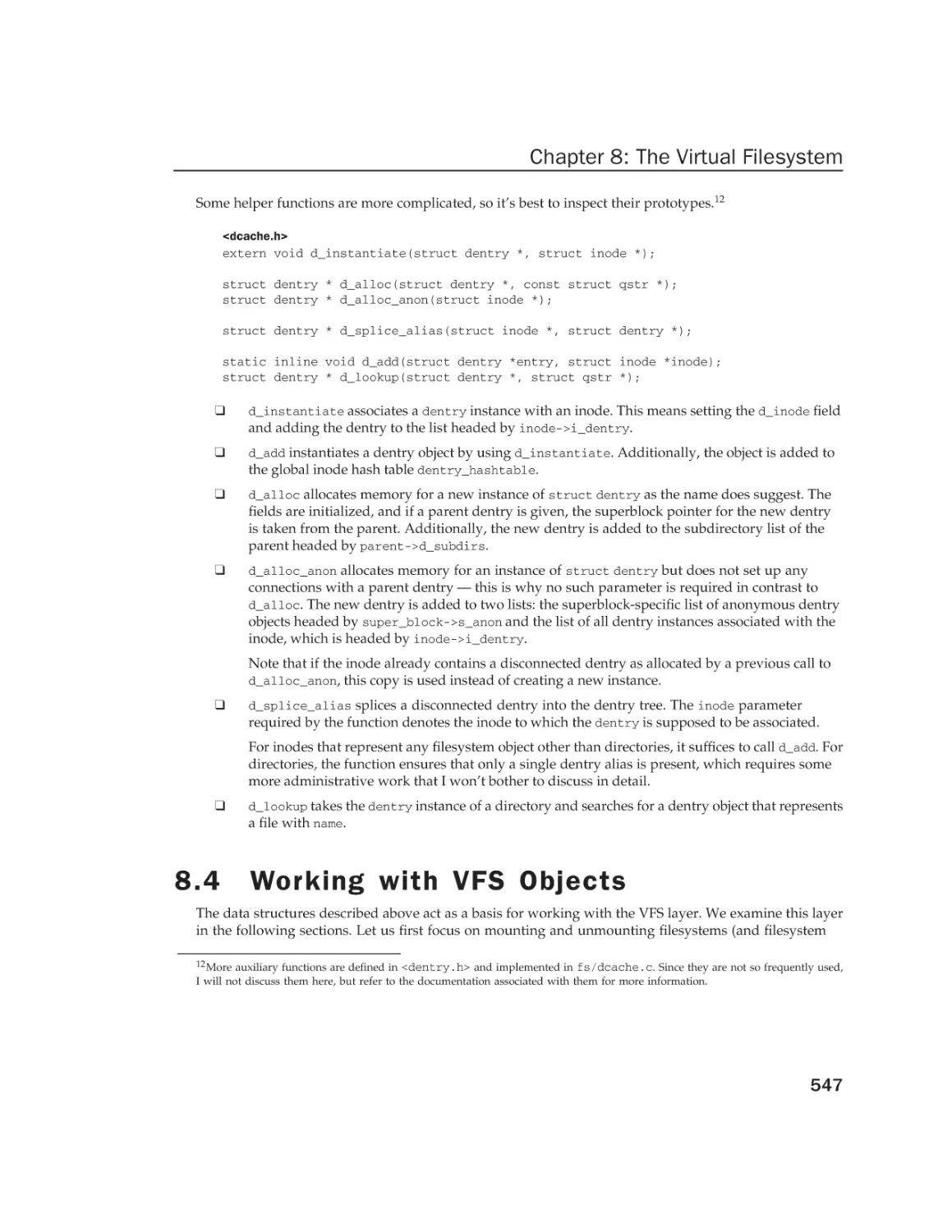 8.4 Working with VFS Objects