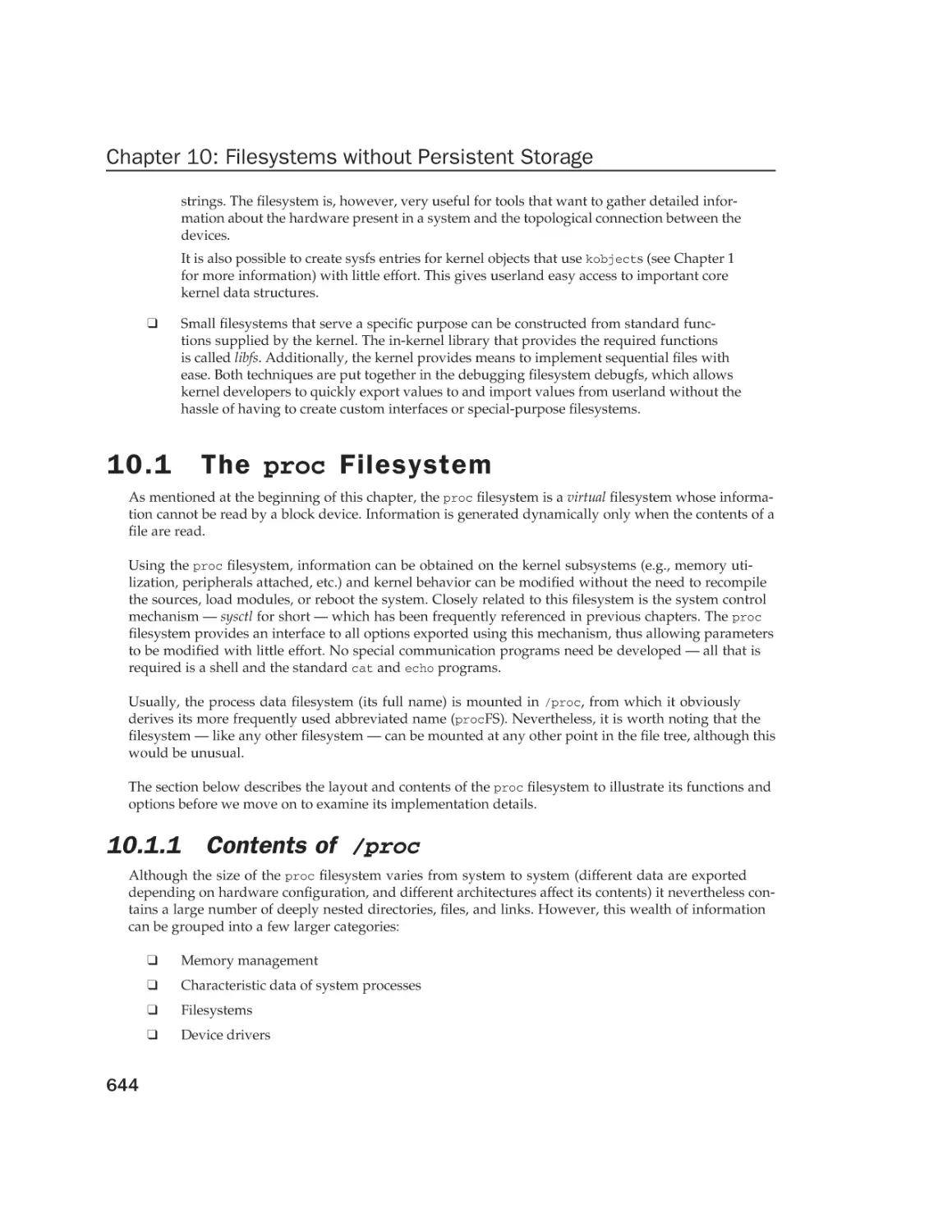 10.1 The proc Filesystem