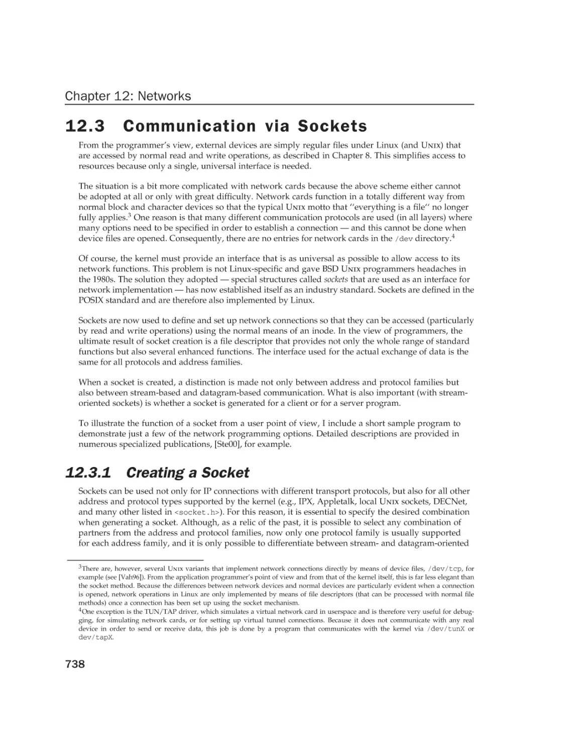 12.3 Communication via Sockets