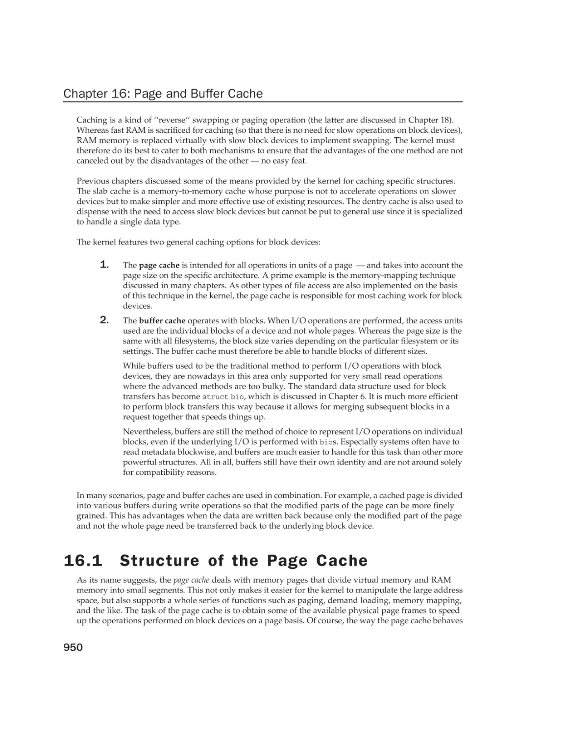 16.1 Structure of the Page Cache
