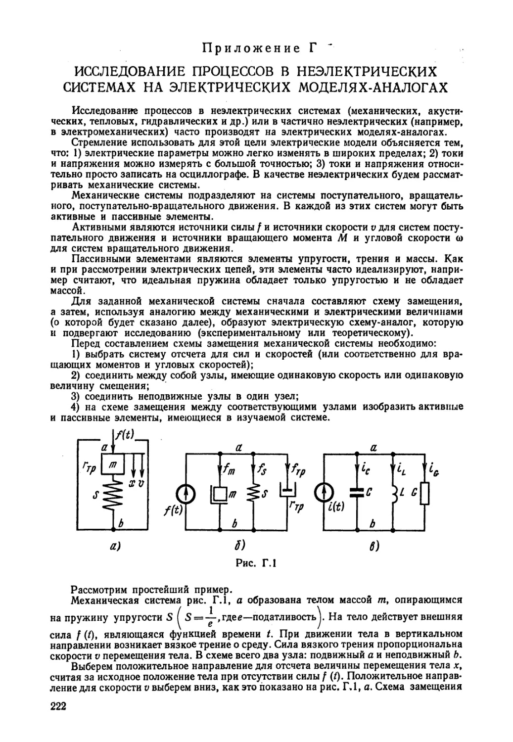 Г - Исследование процессов в неэлектрических системах на электрических моделях- аналогах