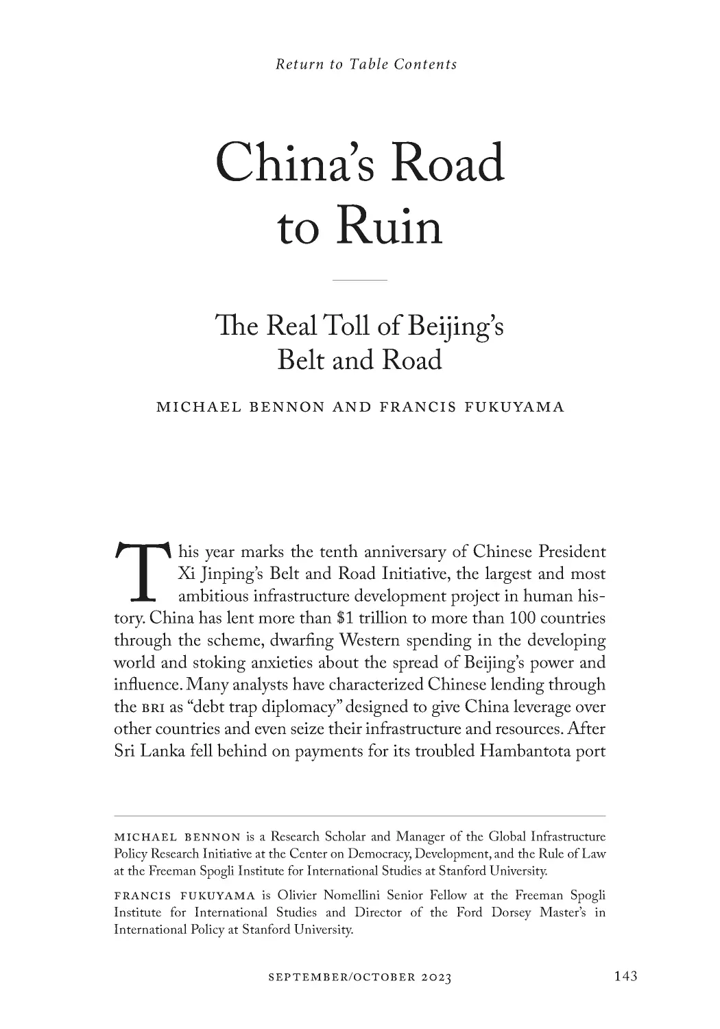 China’s Road to Ruin