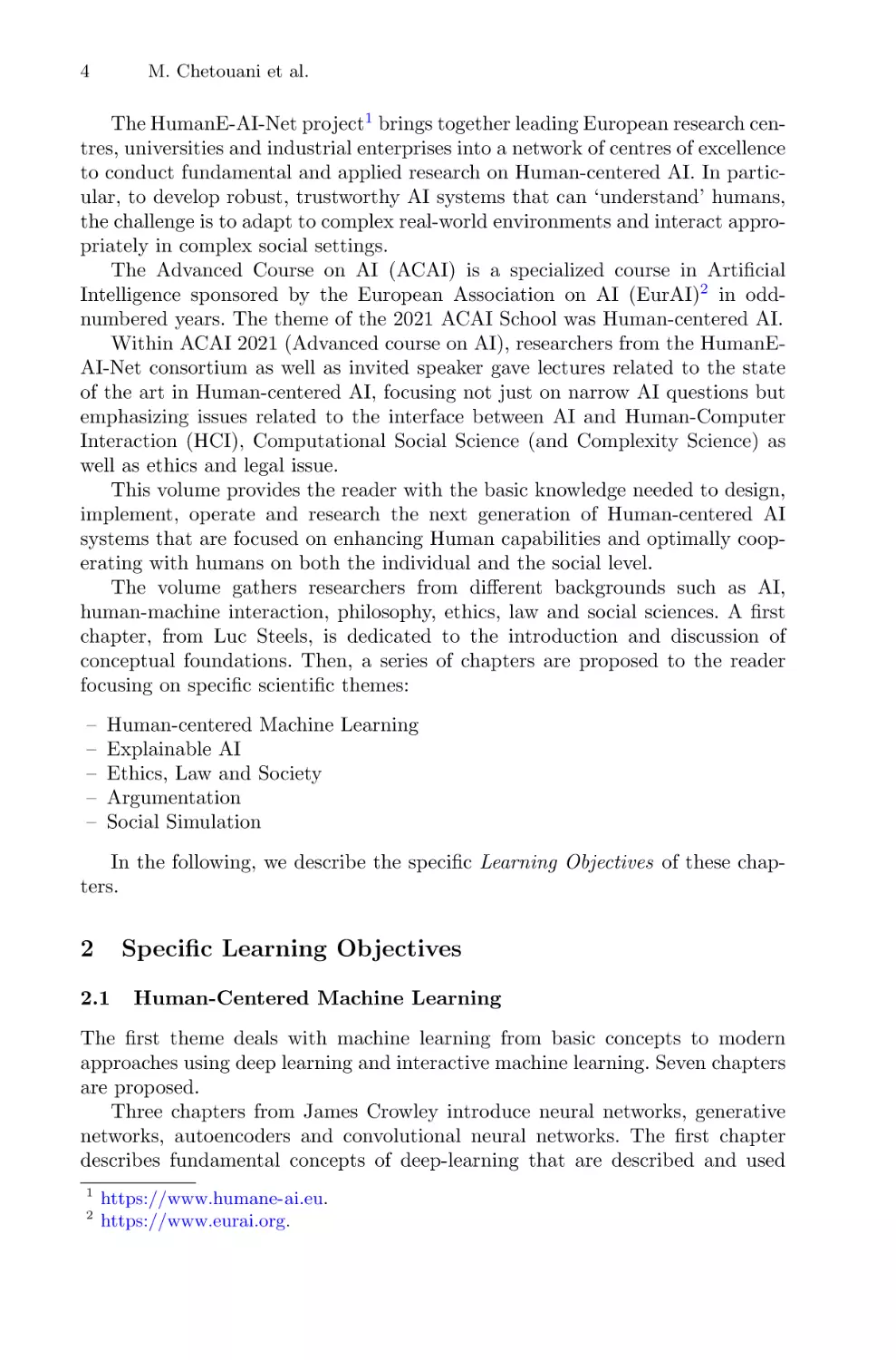 2 Specific Learning Objectives
2.1 Human-Centered Machine Learning