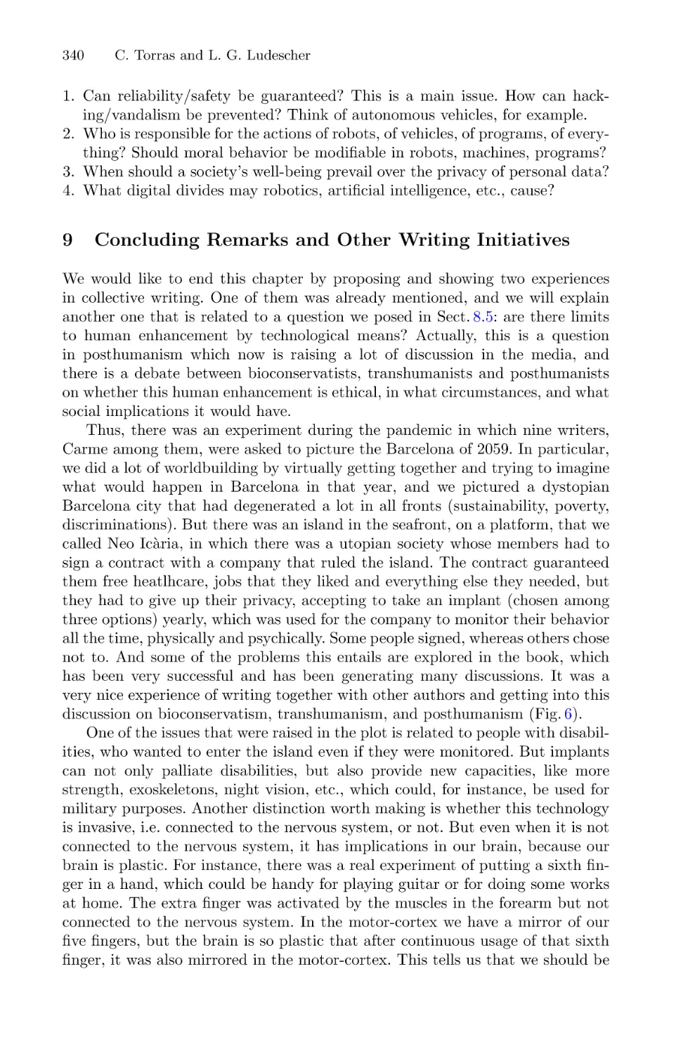 9 Concluding Remarks and Other Writing Initiatives