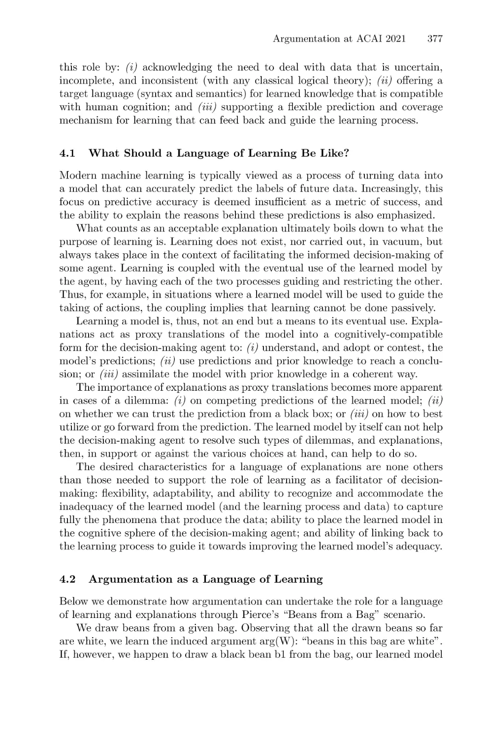 4.1 What Should a Language of Learning Be Like?
4.2 Argumentation as a Language of Learning