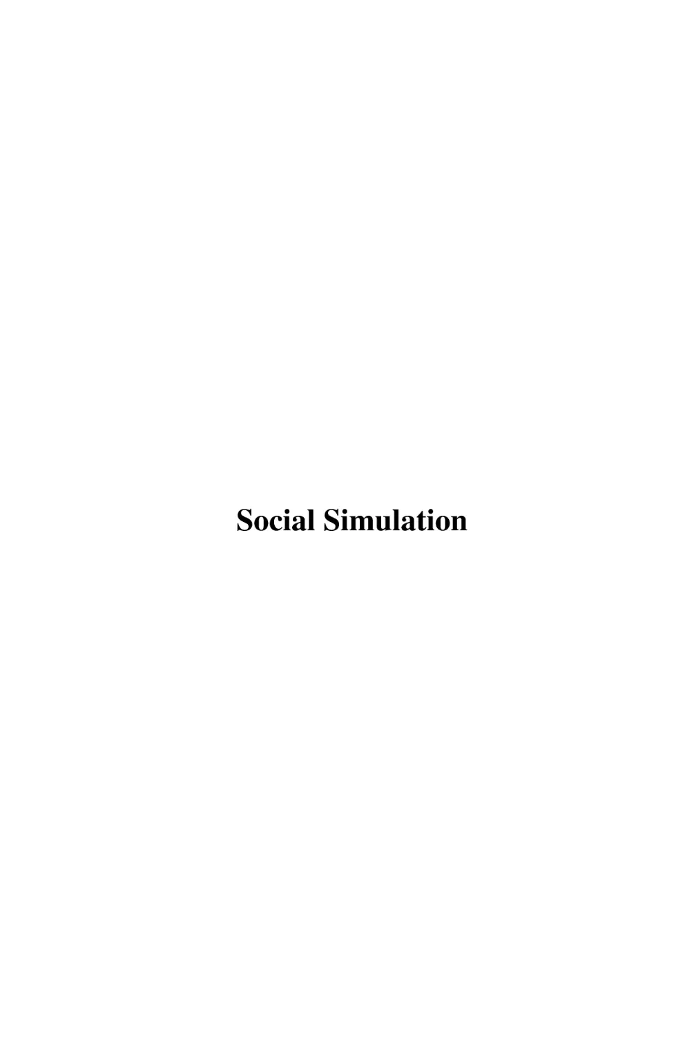 Social Simulation