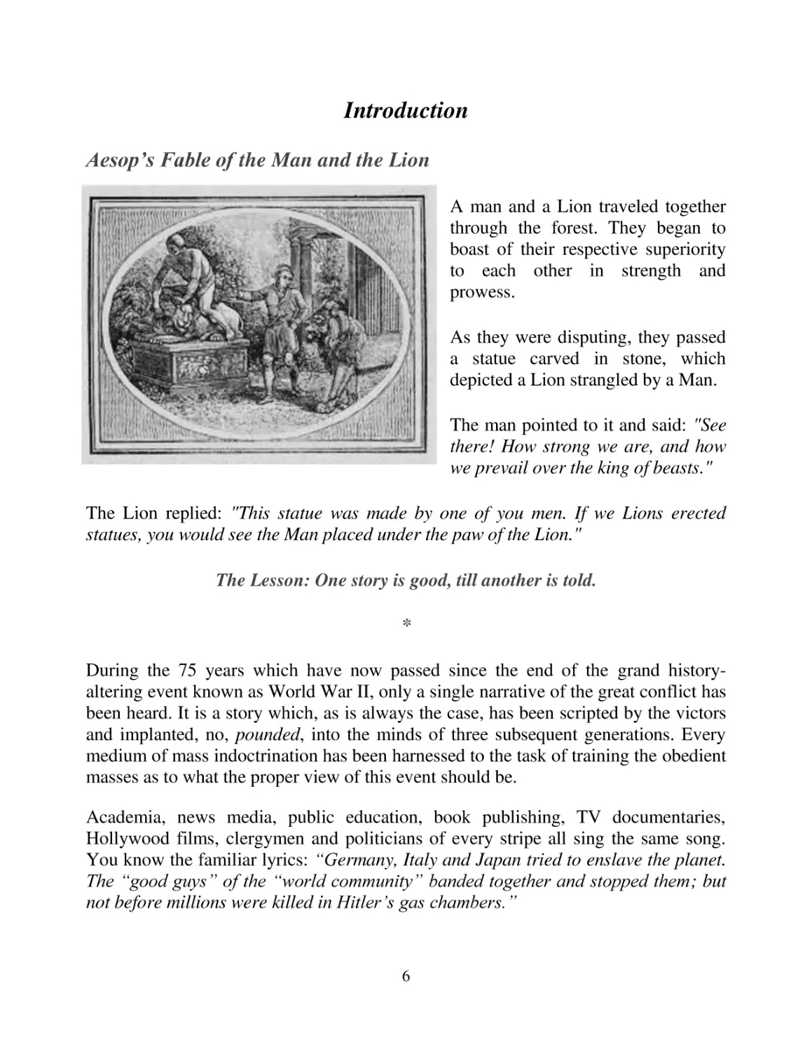 Aesop’s Fable of the Man and the Lion