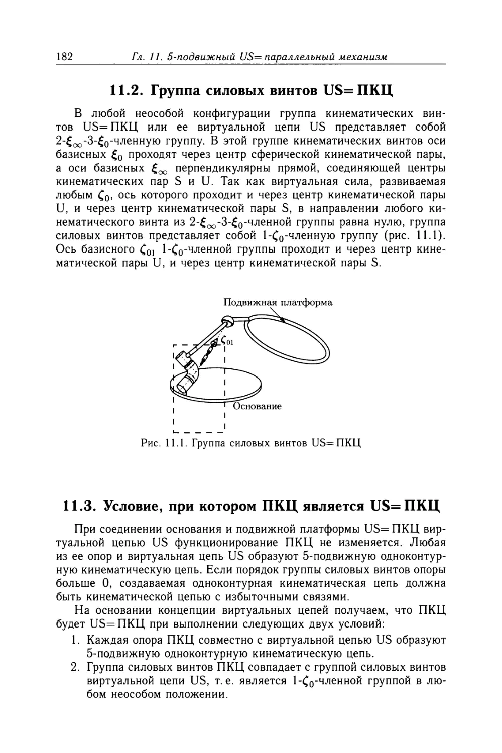 11.2. Группа силовых винтов US= ПКЦ
11.3. Условие, при котором ПКЦ является US=ПКЦ