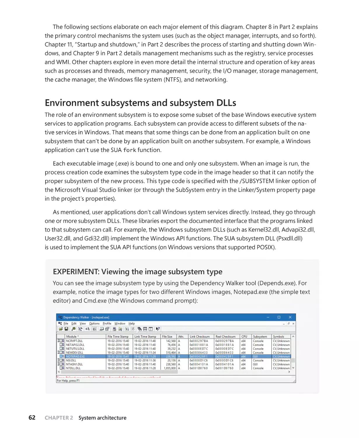 Environment subsystems and subsystem DLLs