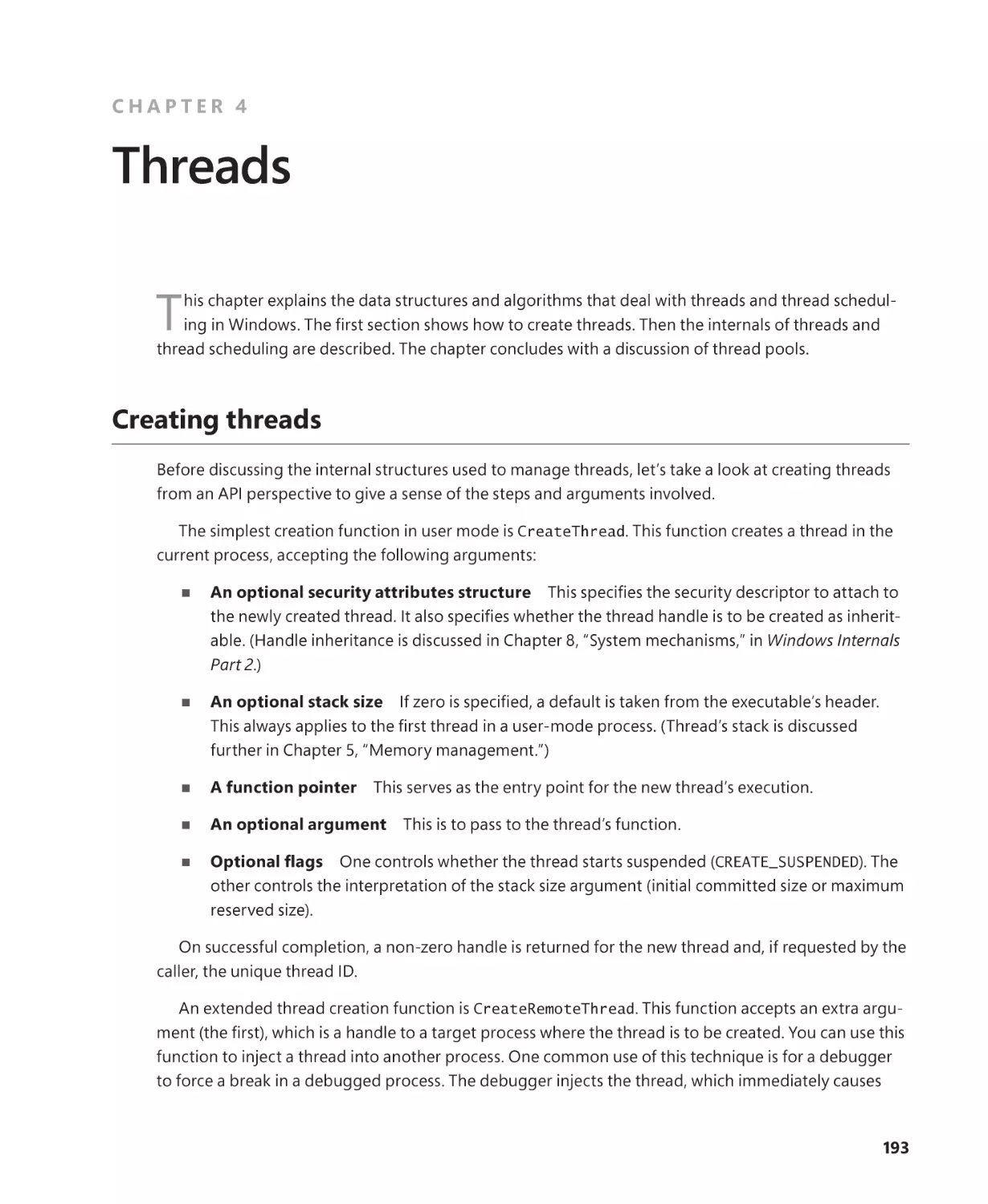 Chapter 4 Threads
Creating threads