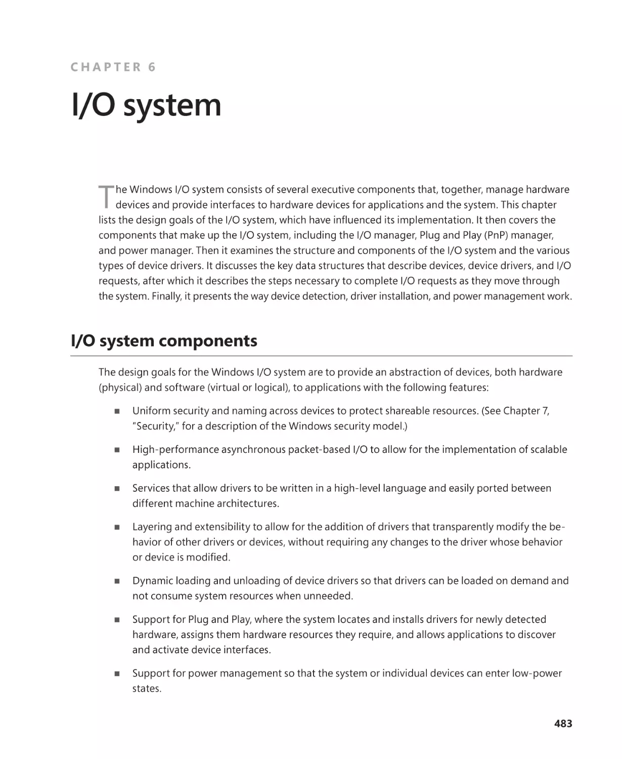 Chapter 6 I/O system
I/O system components