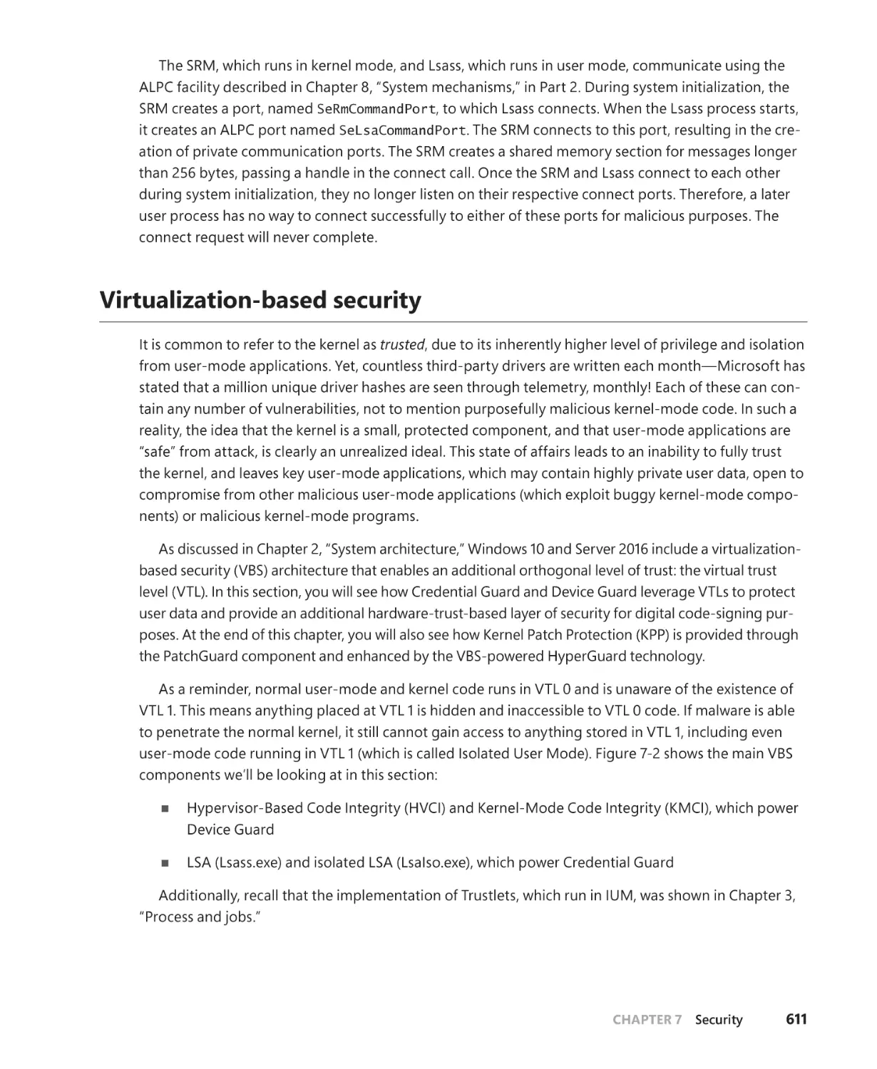 Virtualization-based security