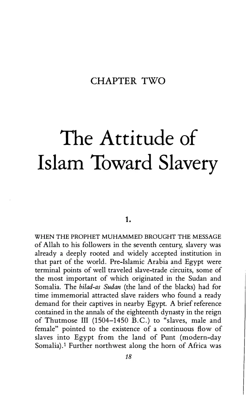 2. The Attitude of Islam Toward Slavery