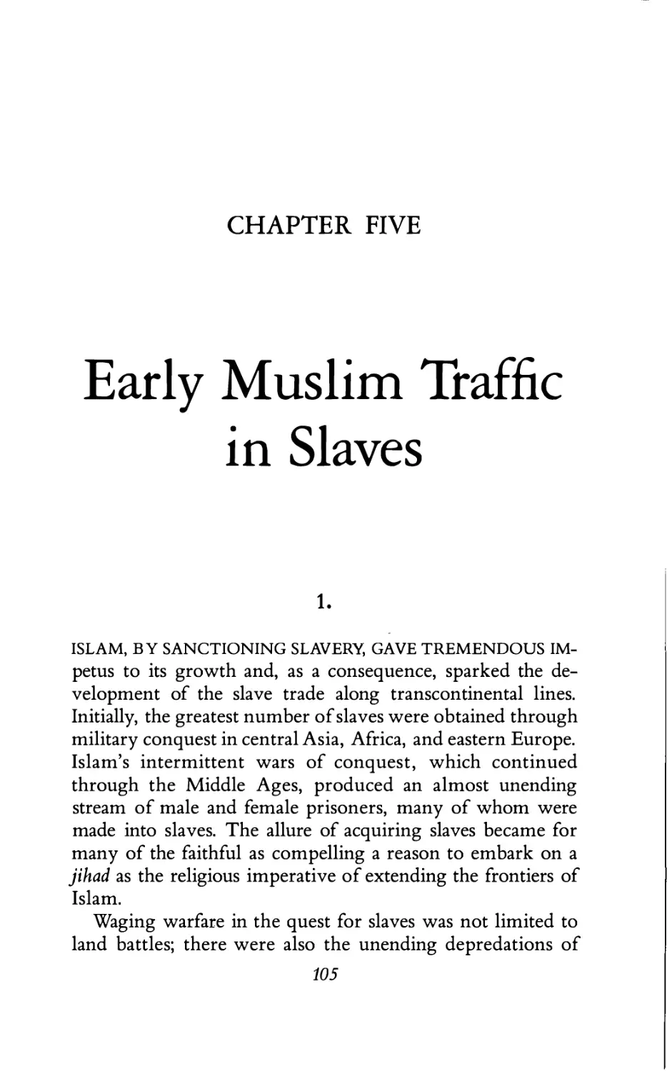 5. Early Muslim Traffic in Slaves