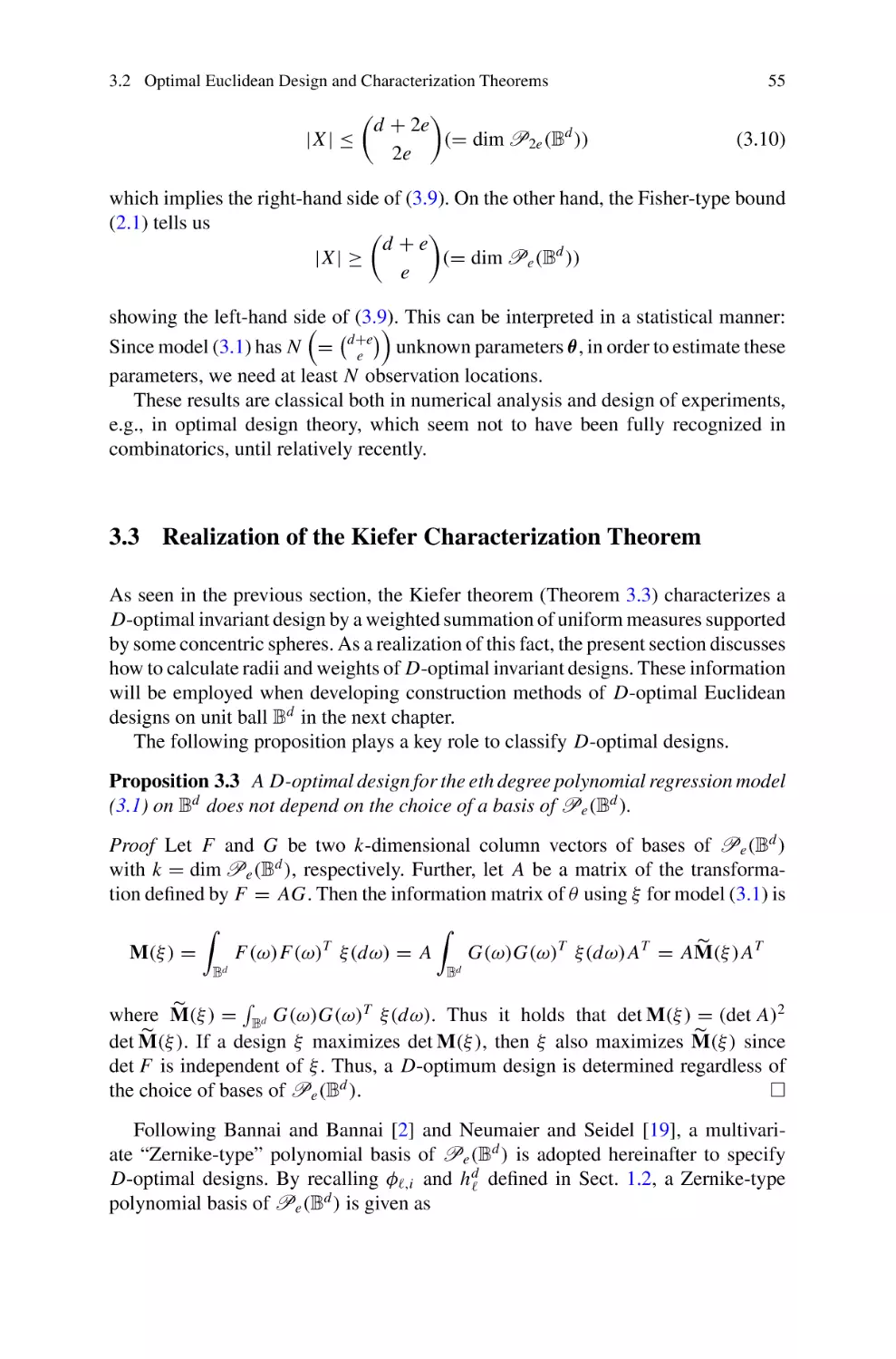 3.3 Realization of the Kiefer Characterization Theorem