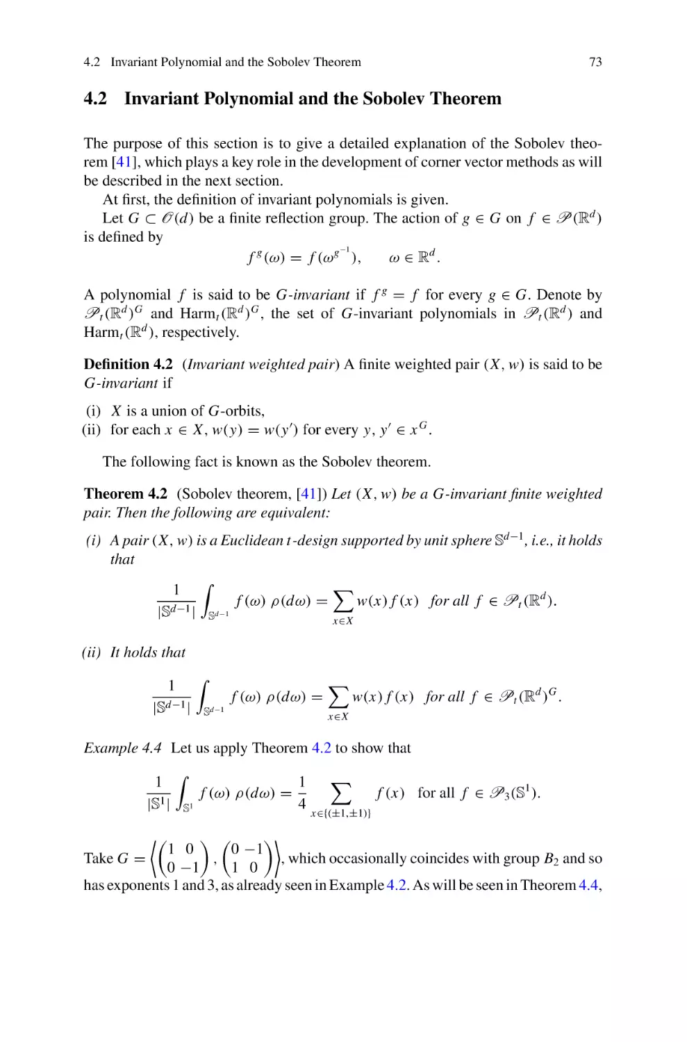 4.2 Invariant Polynomial and the Sobolev Theorem
