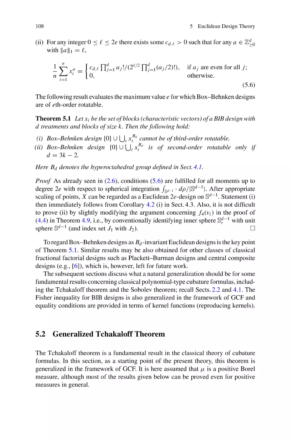 5.2 Generalized Tchakaloff Theorem