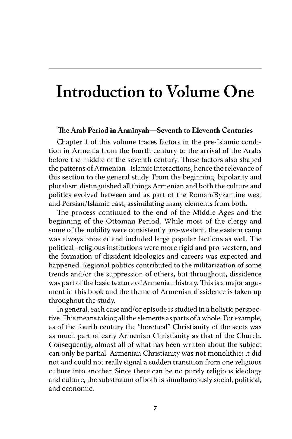 Introduction to Volume One