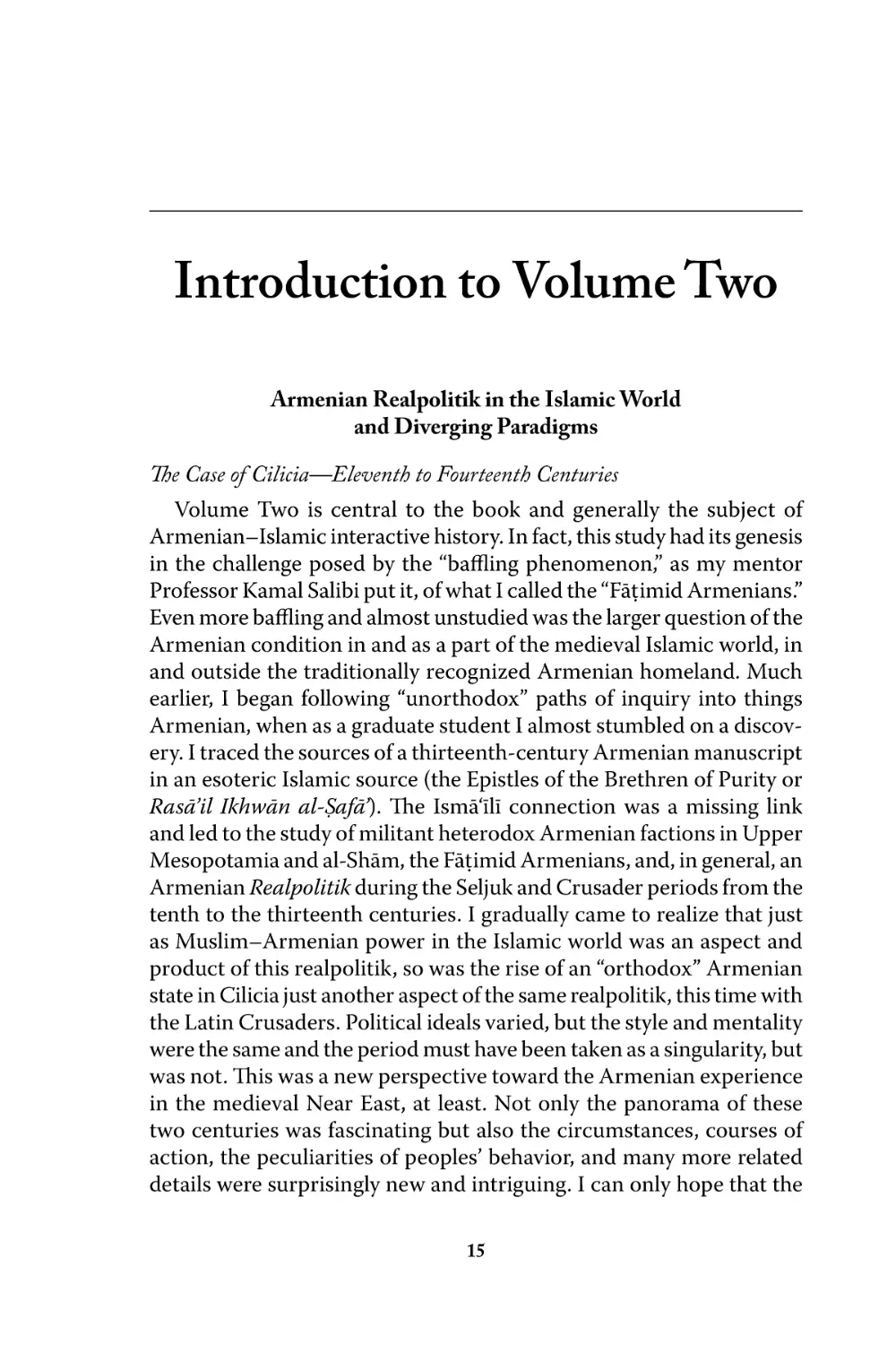 Introduction to Volume Two