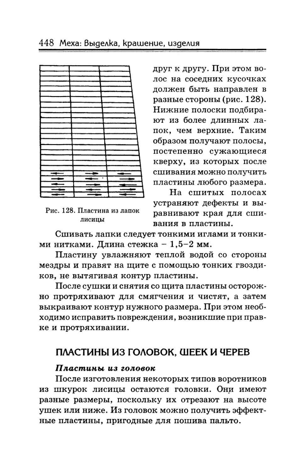 Пластины из головок, шеек и черев